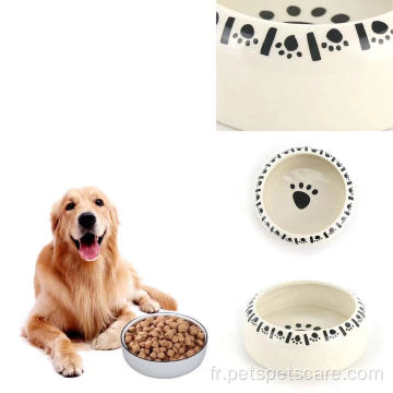 Bol d&#39;alimentation du logo Custom Logo en céramique pour chiens